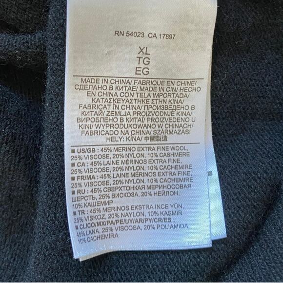 Banana Republic Black Wool Blend Round Neck Sweater Size XL - Picture 6 of 7